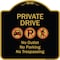 Signmission Designer Series-Private Drive No Outlet No Parking And No Trespassing, 18" x 18", BG-1818-9930 A-DES-BG-1818-9930 - alternate 1
